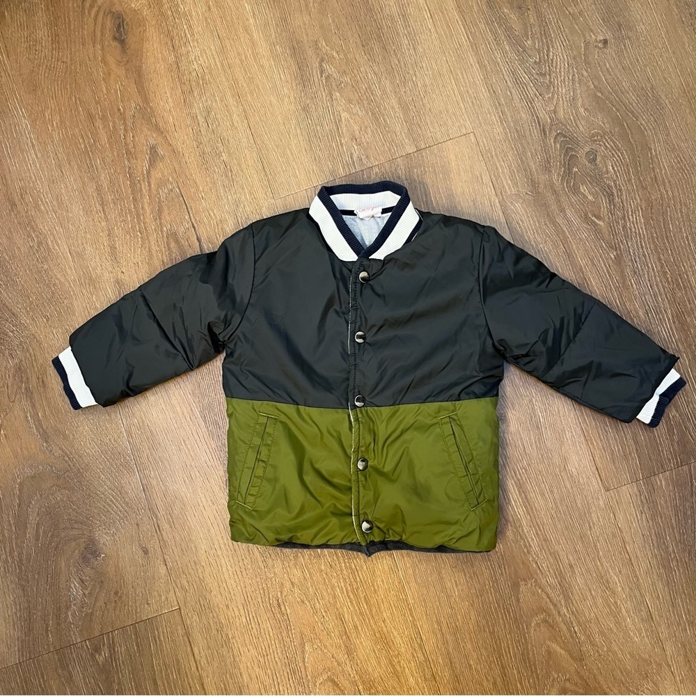 Reversible 2-in-1 Bomber Jacket Olive Black Herringbone Cat & Jack